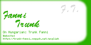 fanni trunk business card